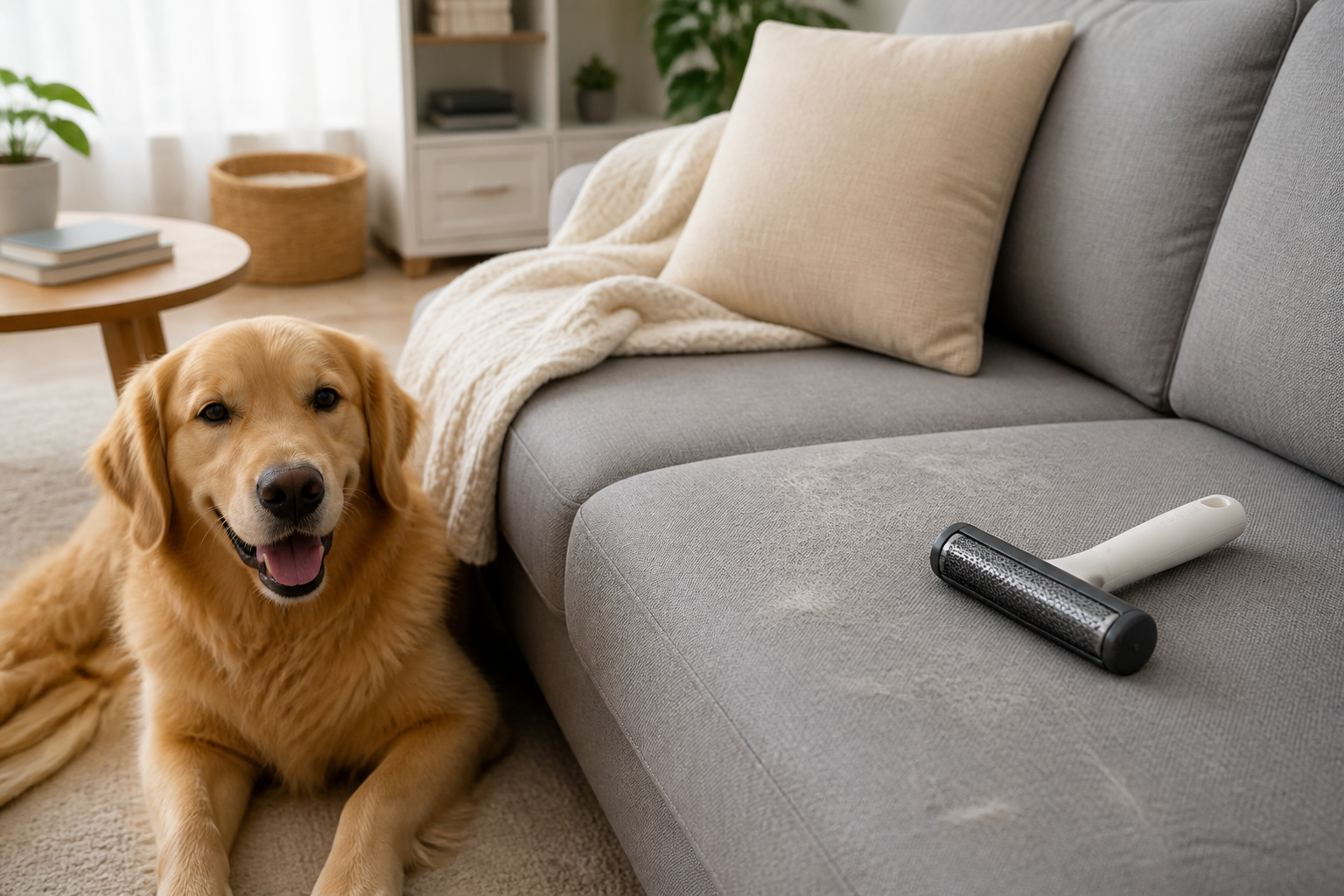 Reusable pet hair remover used on fabric bedding