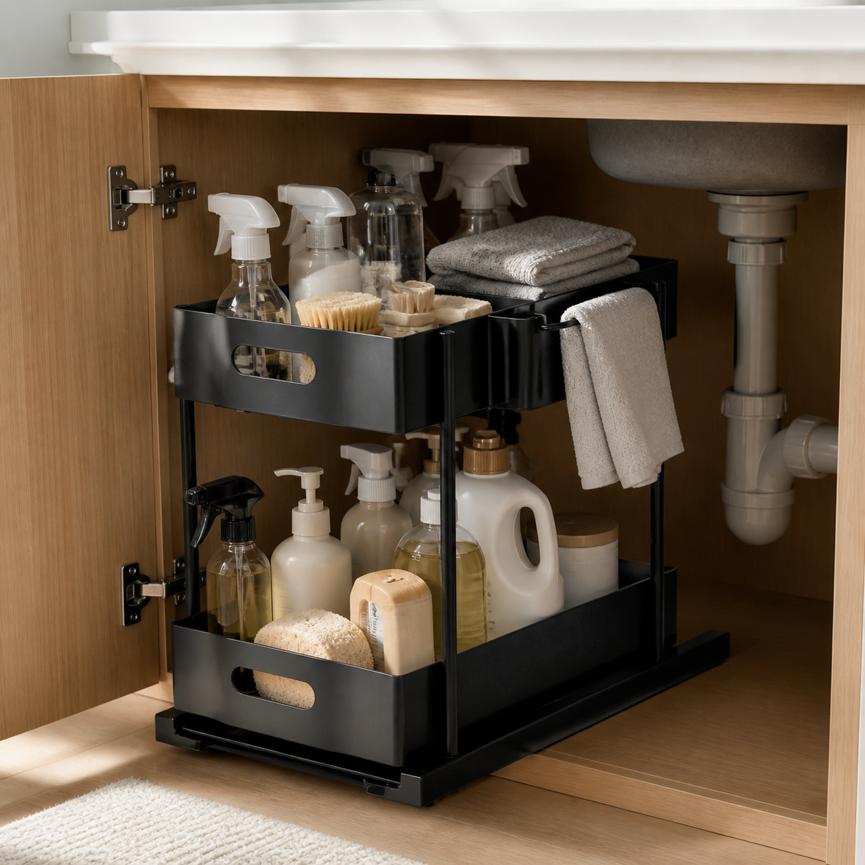 Sevenblue 2-Pack Adjustable Under-Sink Organizer