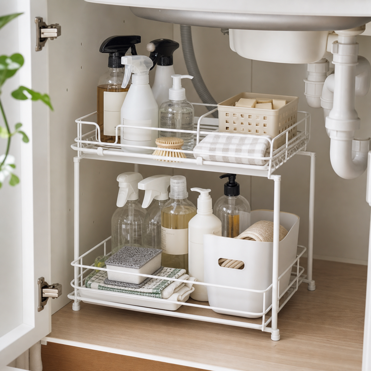 SimpleHouseware 2-Tier Expandable Under-Sink Rack